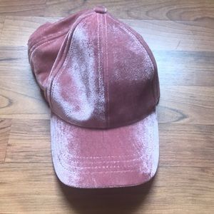 Express pink velvet hat